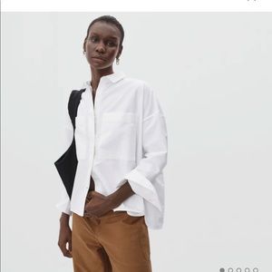 Everlane white cotton boxy Oxford